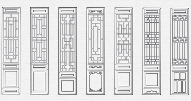 绥宁常用中式仿古花窗图案隔断设计图